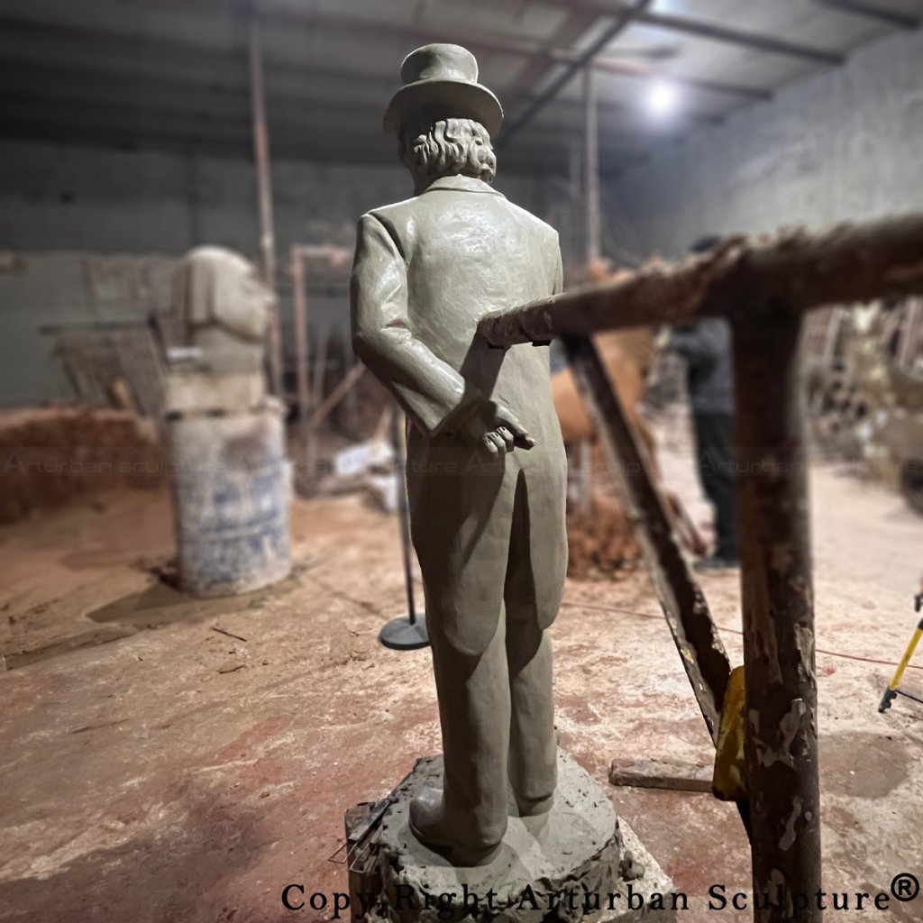 back view of clay mold of Uncle Sam Sculpture