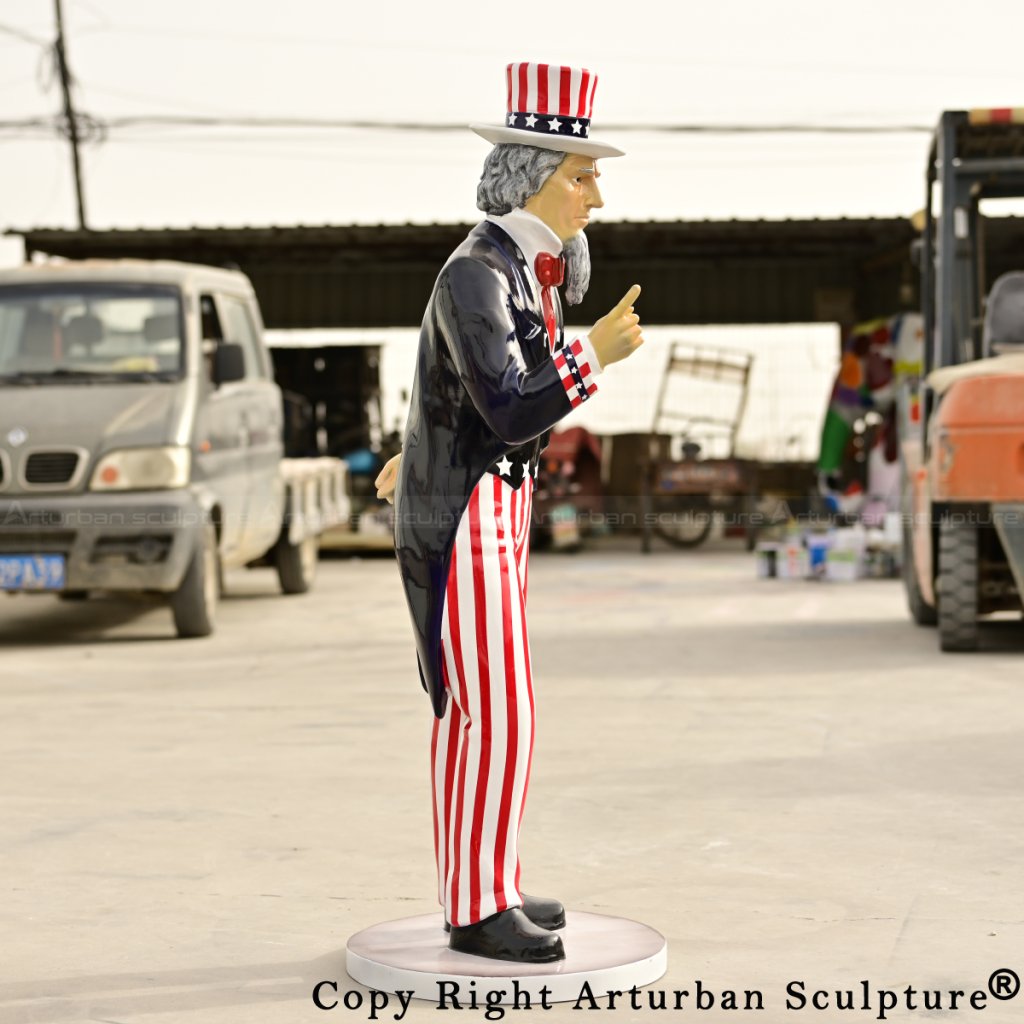 fiberglass Uncle Sam Sculpture side view