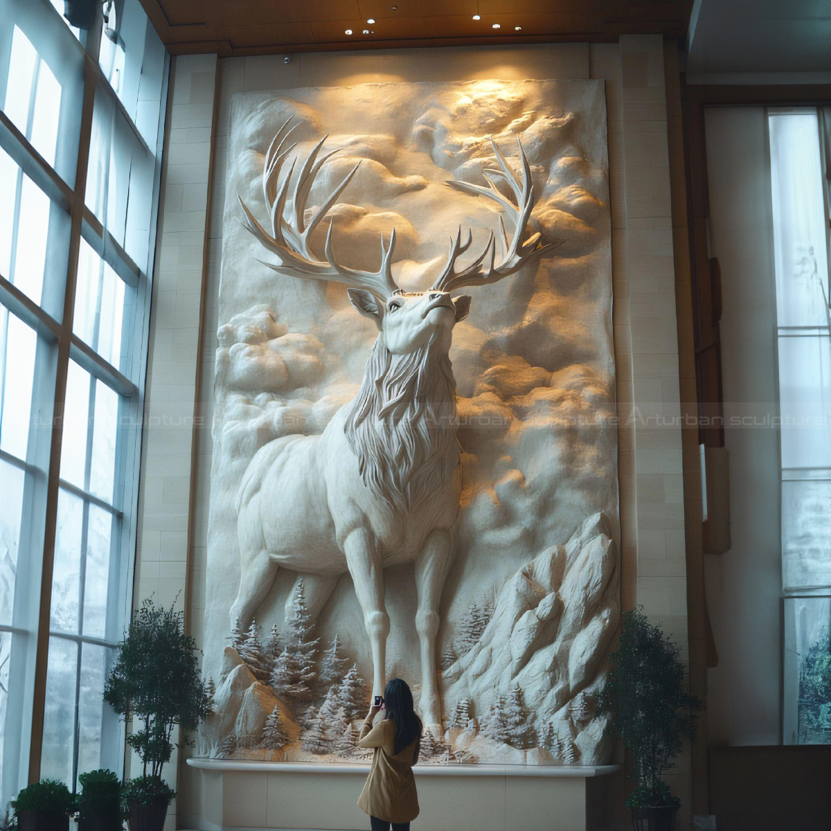 Majestic Deer Relief wall decoration