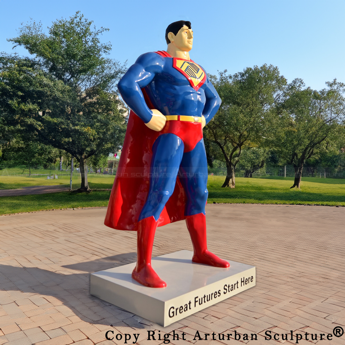 Superman standing with two hands on hips Resin Statue