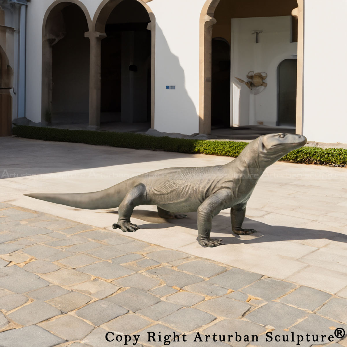 bronze Komodo dragon Statue in Walking Pose