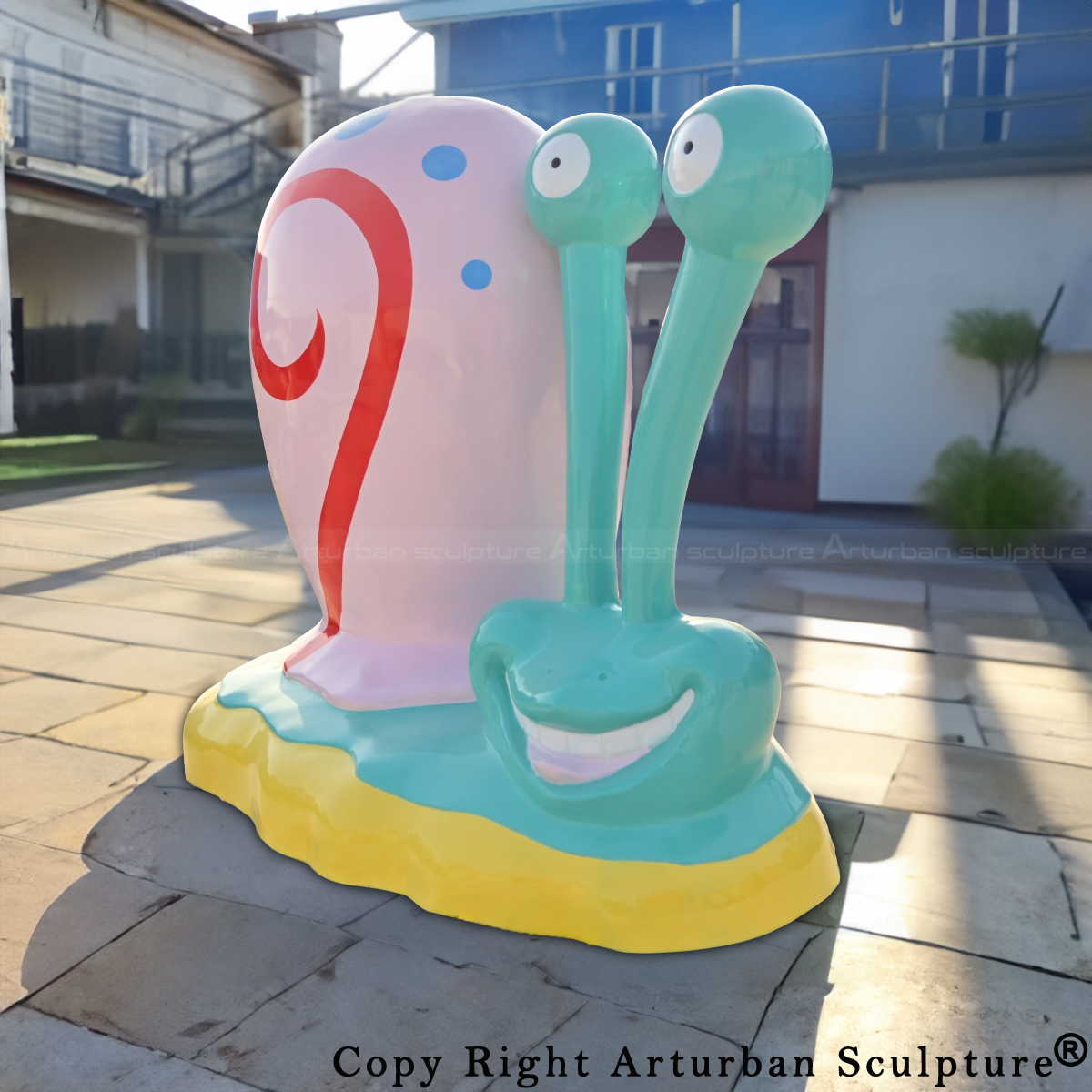 fiberglass Gary the Snail with smile yard Ornament