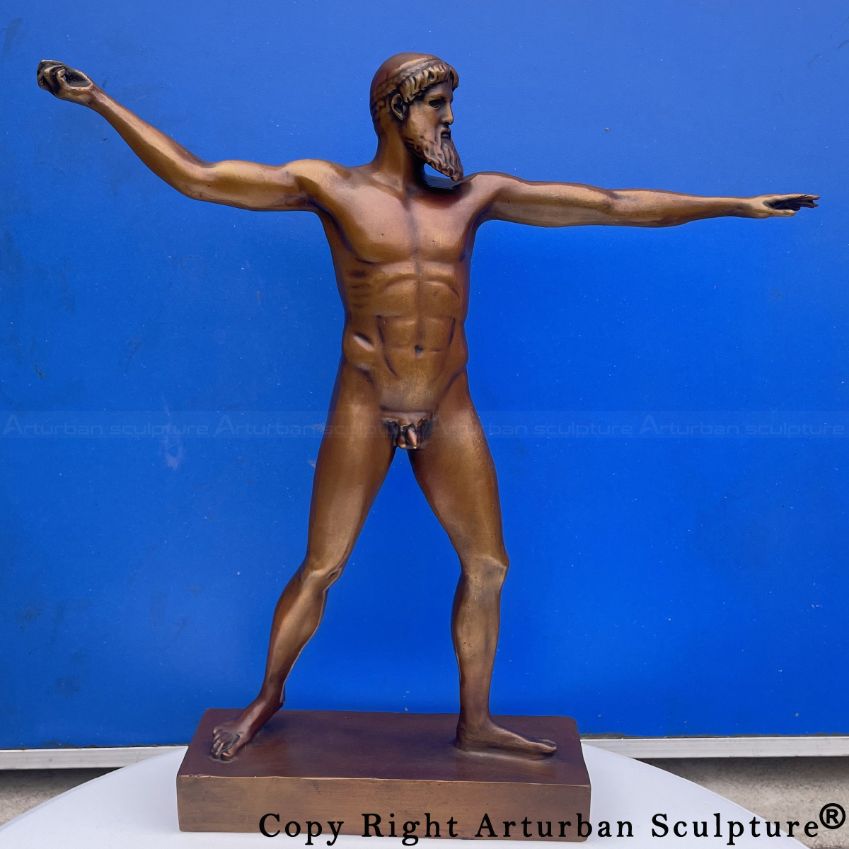 Front view of Artemision Bronze Zeus or Poseidon statue