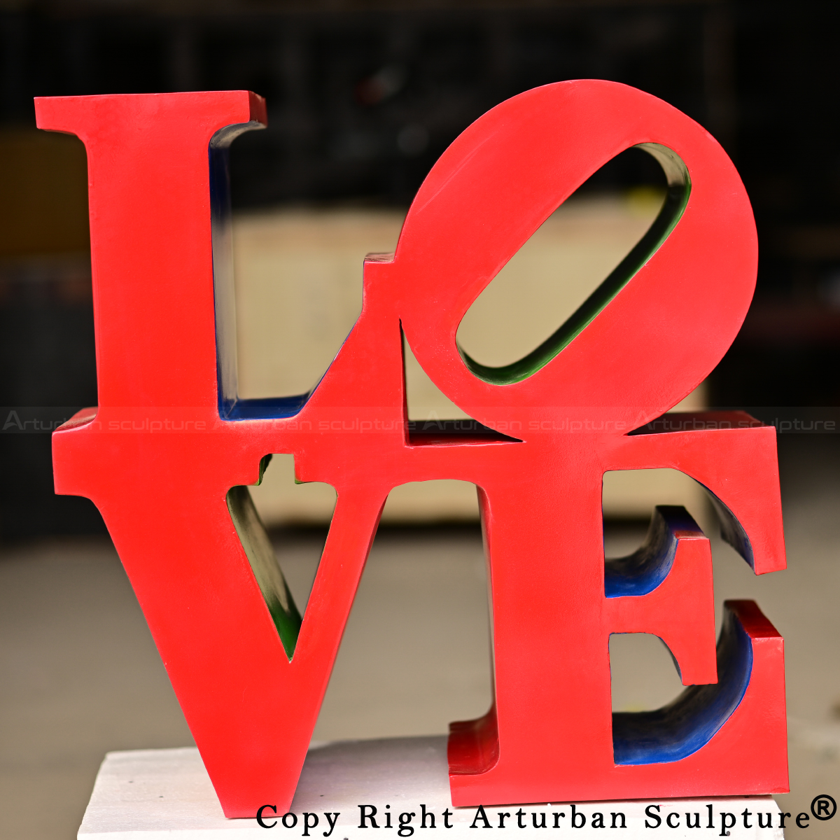 Front view of Famous LOVE Sculpture