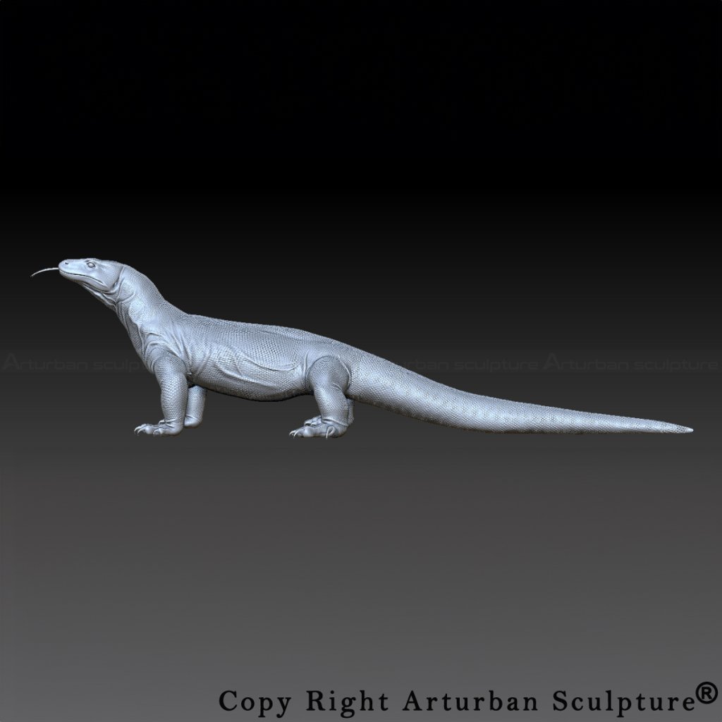 3D Design of Komodo Dragon Figure statue