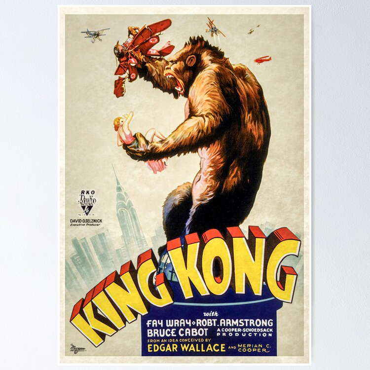 vintage poster from the 1933 film King Kong