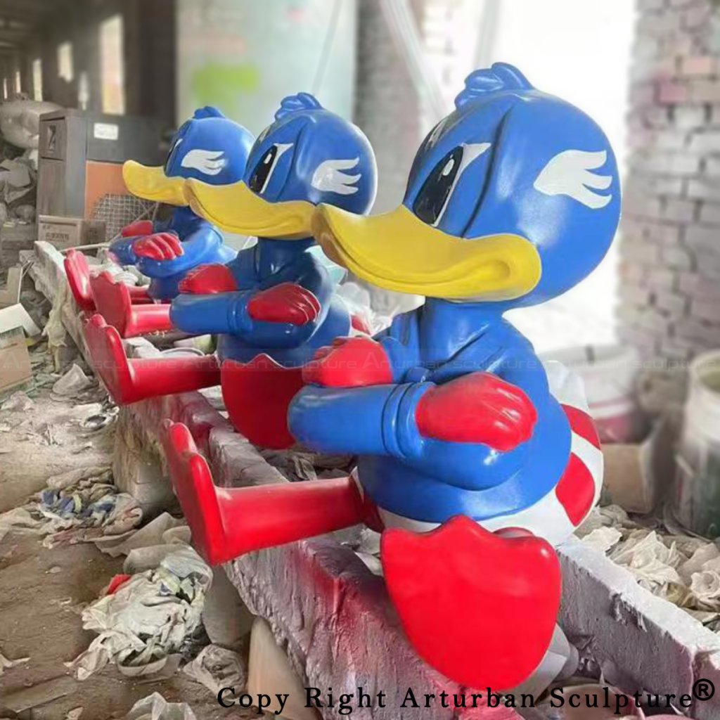 Row of donald duck statues
