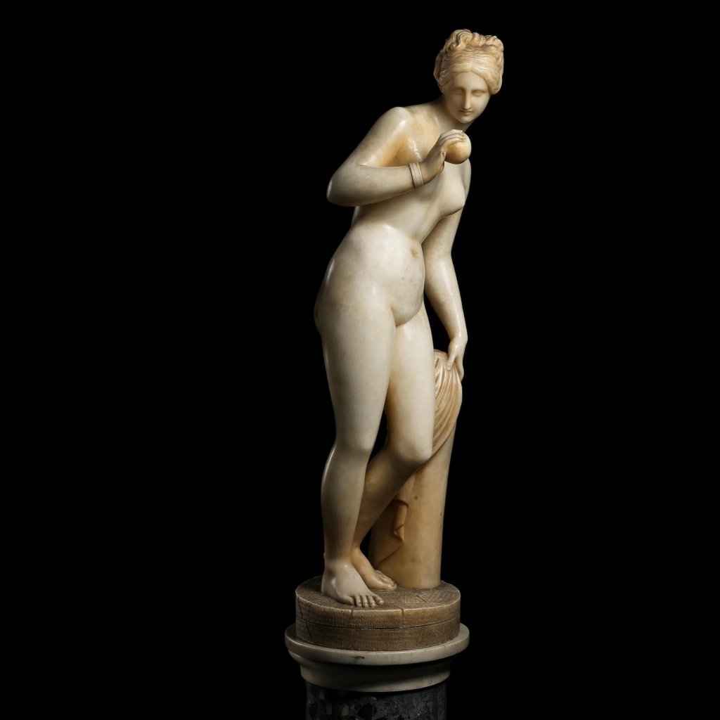 marble statue of Venus with the Apple after Bertel Thorvaldsen