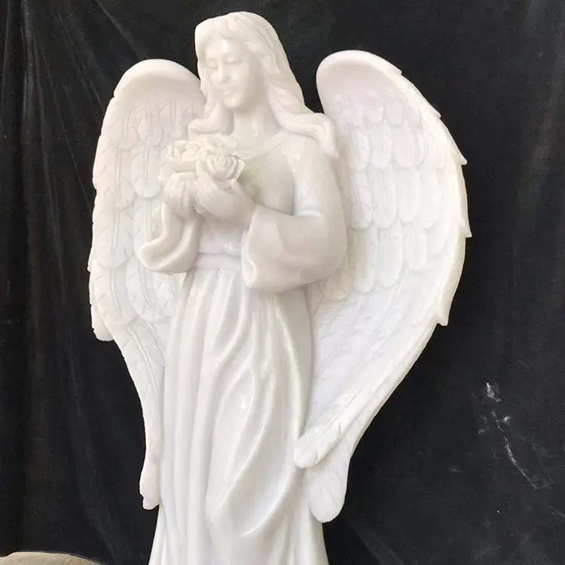 Angel Holding Flowers Statue (3)