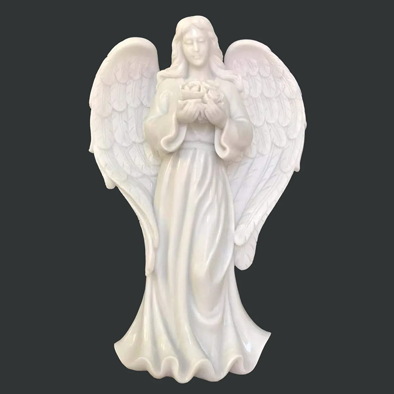 Angel Holding a bunch of Flowers Statue standing