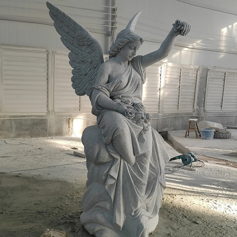 Angel scattering flowers Sculpture for Garden or graveside