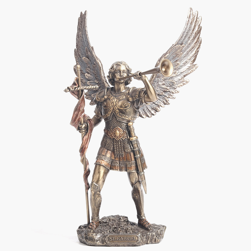 Archangel Gabriel Sculpture blowing a trumpet