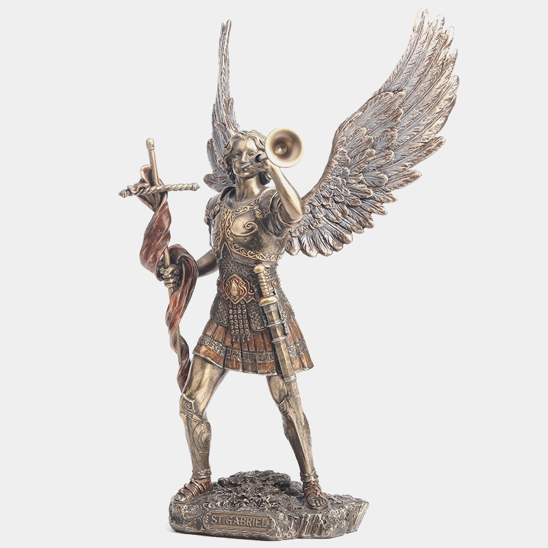 Archangel Gabriel Sculpture with scepter and trumpet