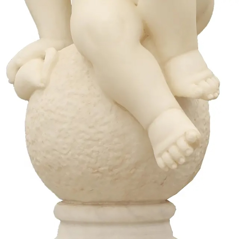 Close-up of the Resin Cherub on ball Statue