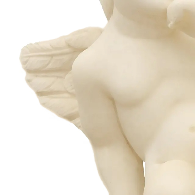Close-up of the Resin Cherub's feathered wings Statue