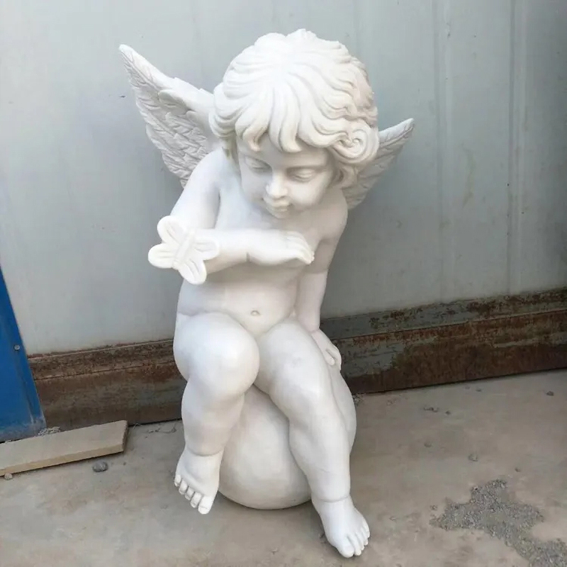 Garden Ornaments Cherubs with butterfly on its arm