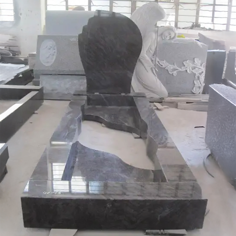Granite Stone Tombstone featuring a unique design with a curved shape
