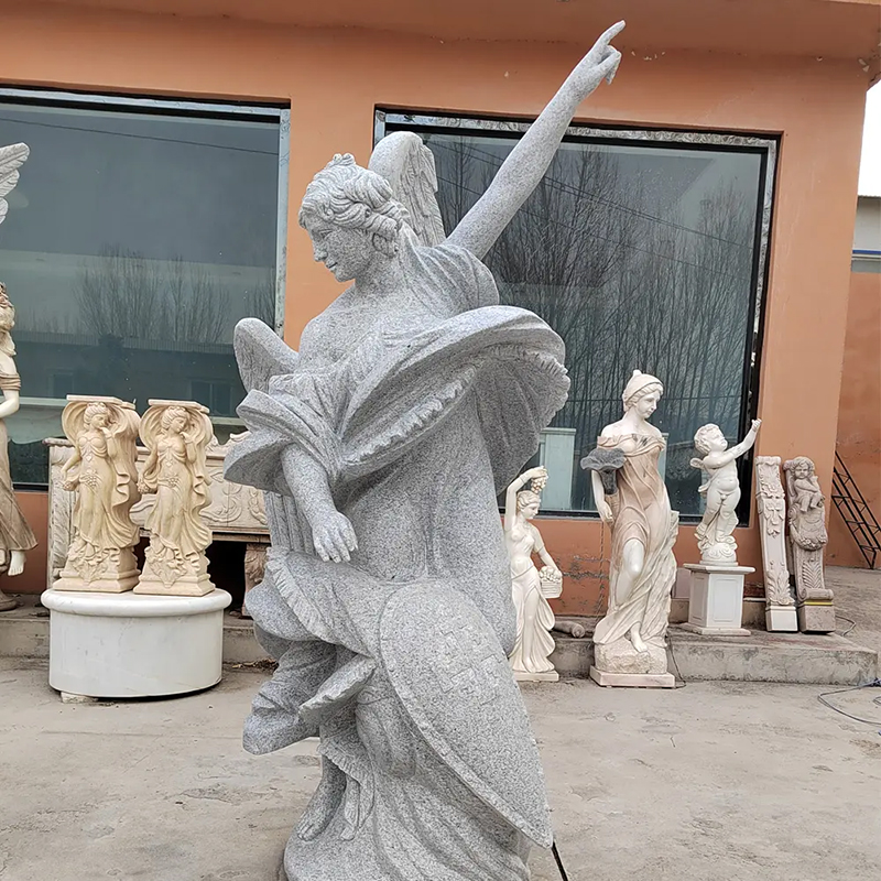 Guardian Angel pointing to sky granite Statue