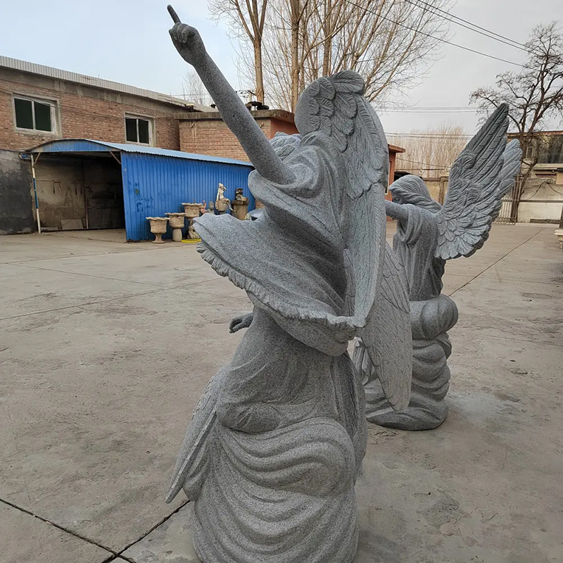 Guardian Angel stone Statue Catholic side view