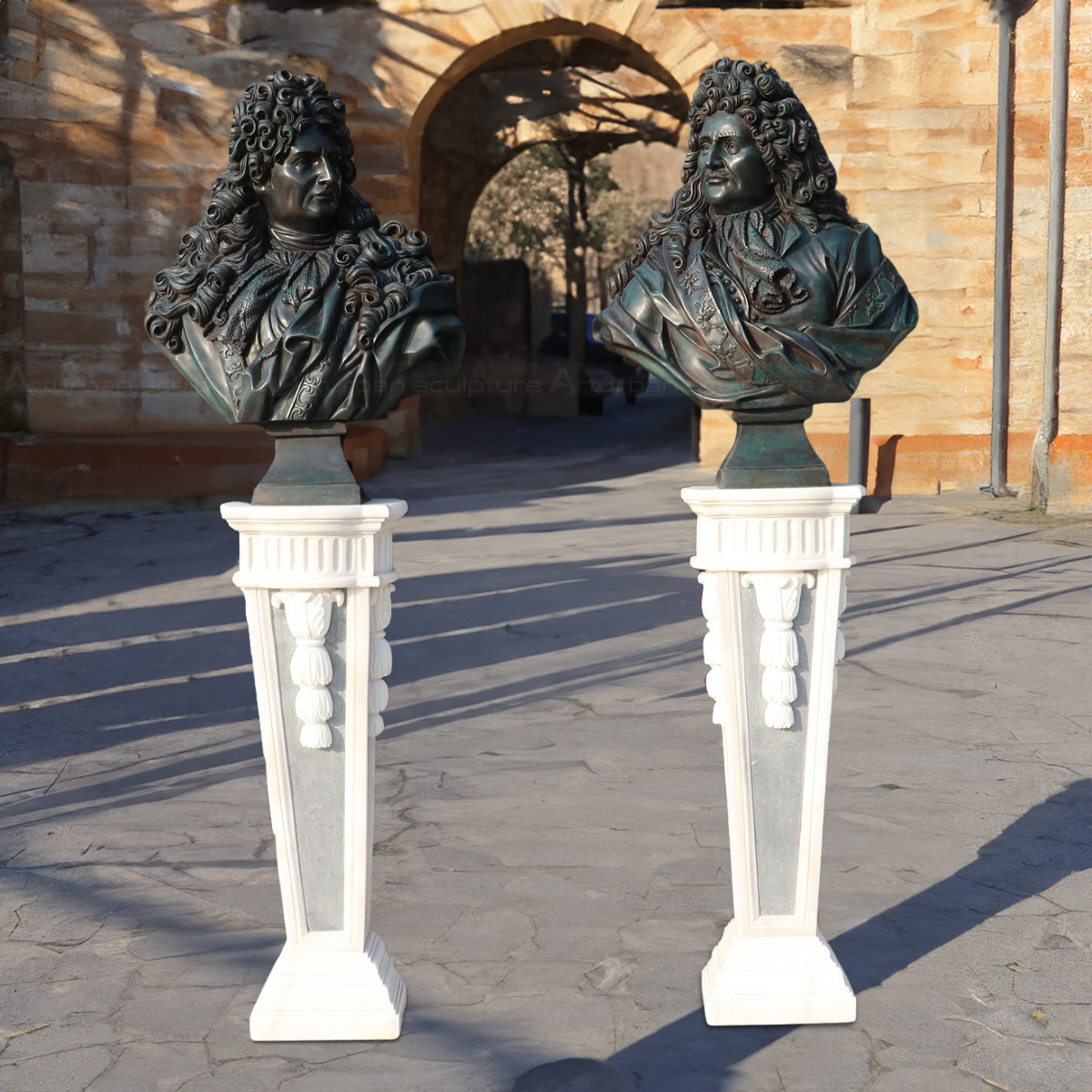 Louis Xiv Bust wearing wig