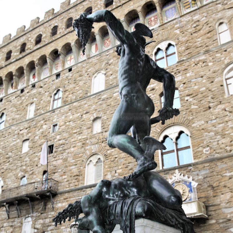 Rear view of Perseus Beheading Medusa Statue