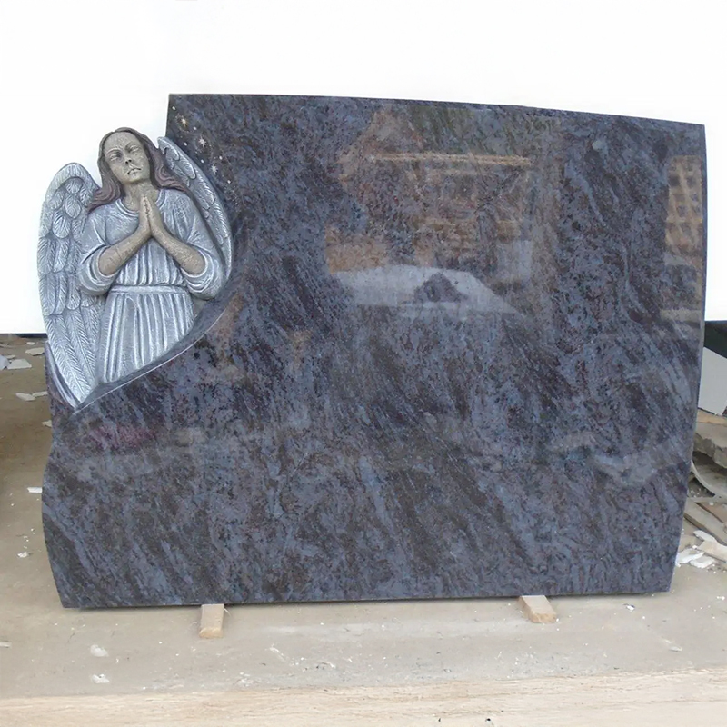 Single Headstone with Angel in a praying pose