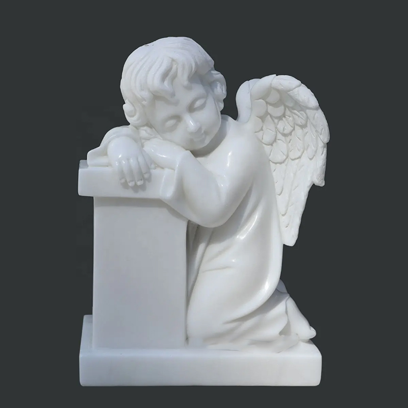 Sleeping Cherub Statue with its head gently resting on its hands