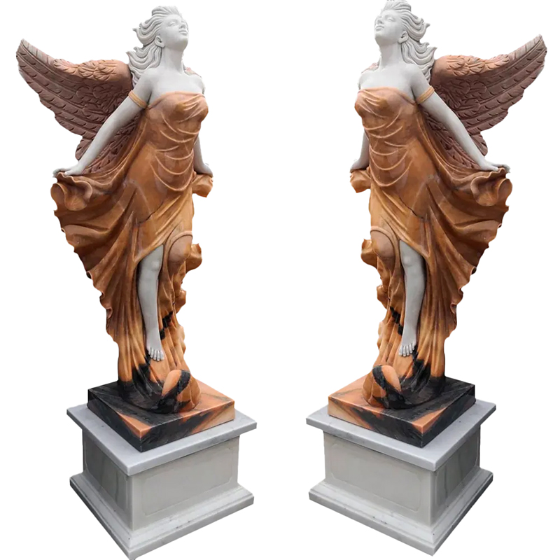 a pair of marble Ascending Angel Statue