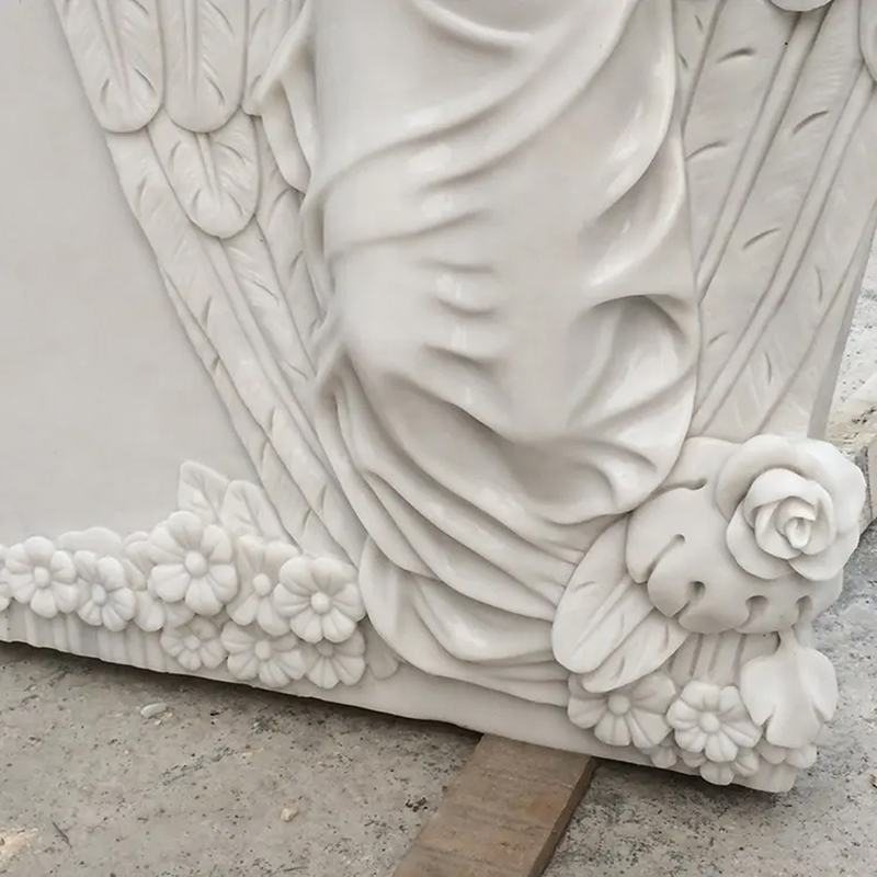 base of the Headstones with Angels on Them showing delicate details