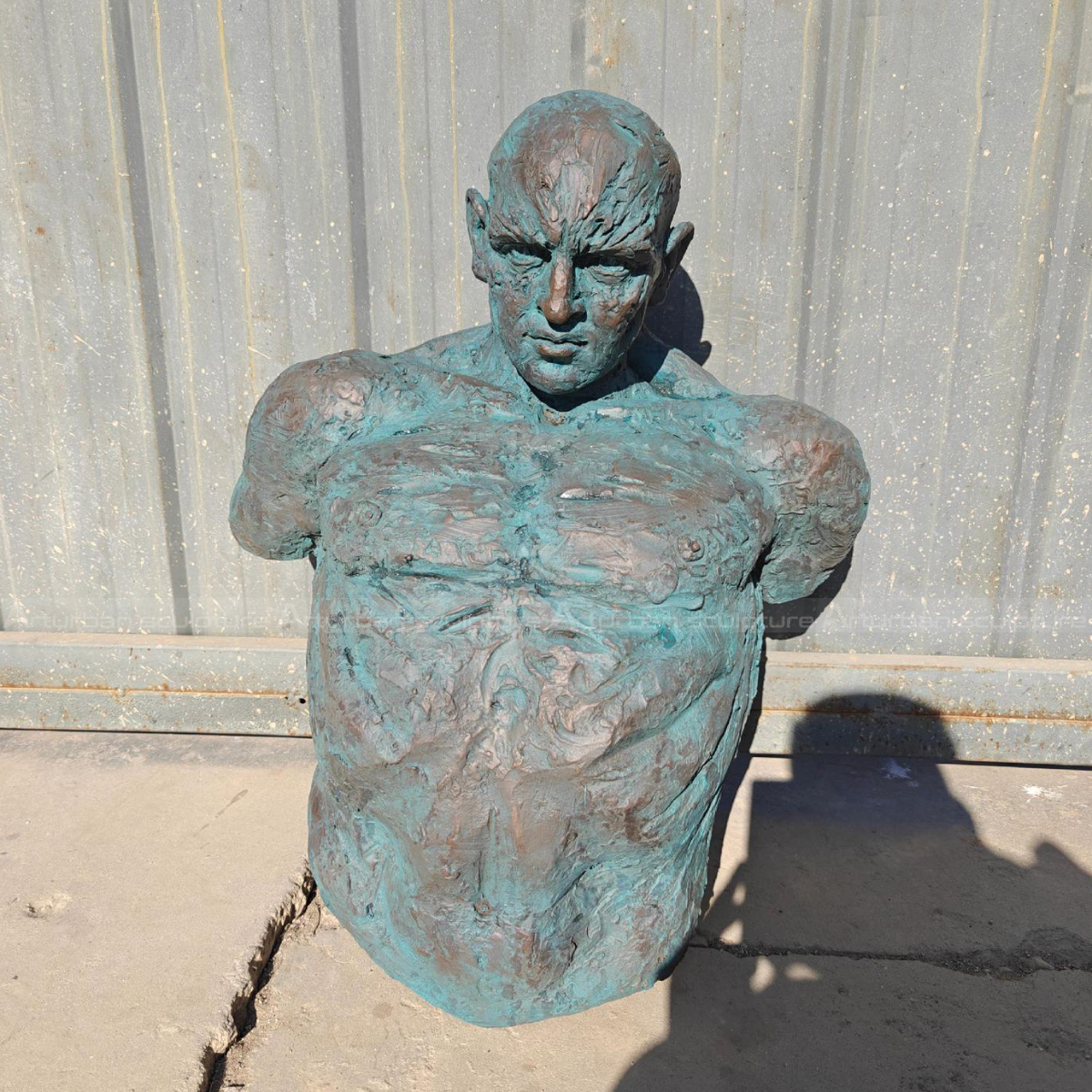 bronze Matteo Pugliese sculpture of a male torso