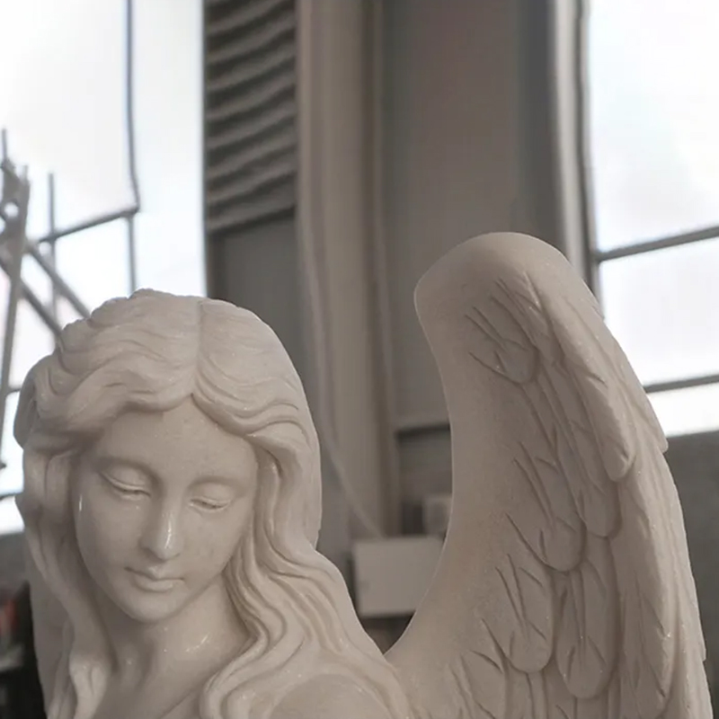 close up of Marble Angel statue