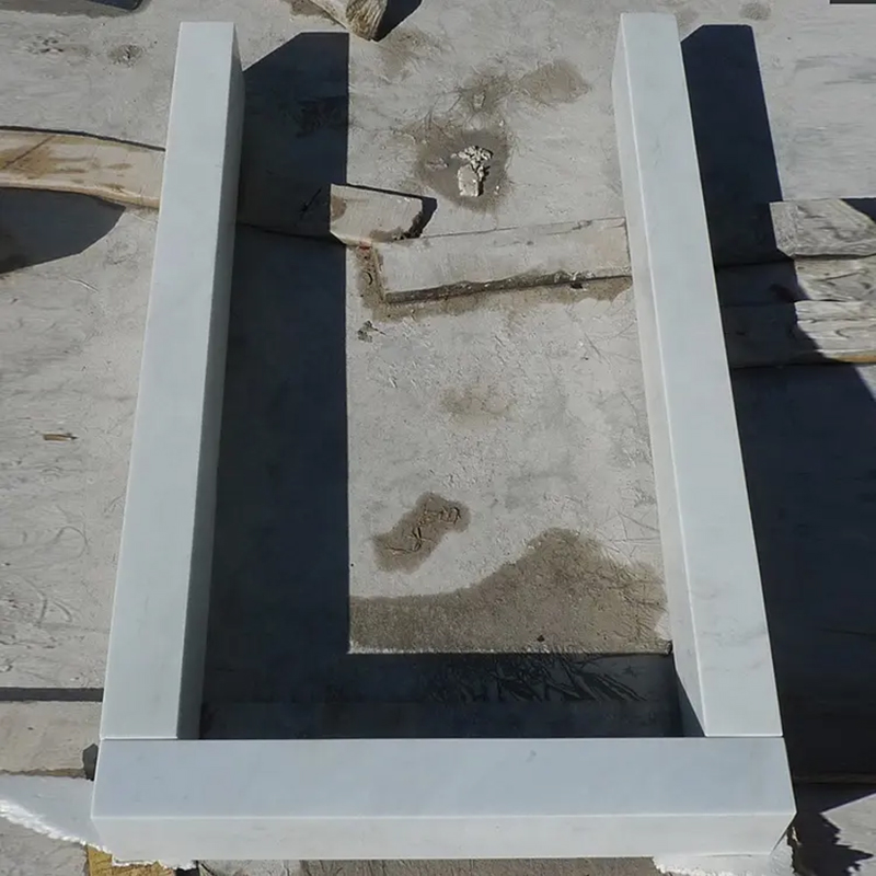 marble gravestone base with rectangular edges