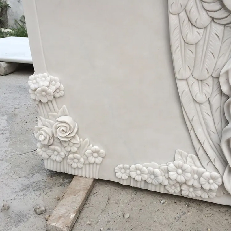 the base of the Headstones statue showing floral details