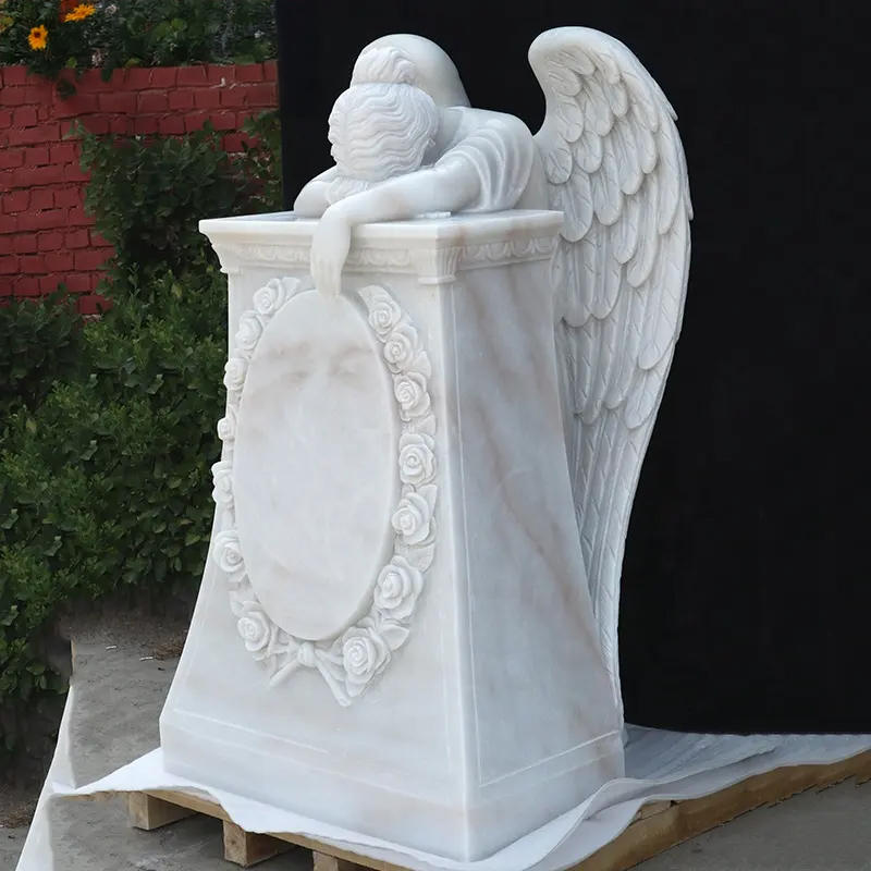 white marble Angel of Grief Statue