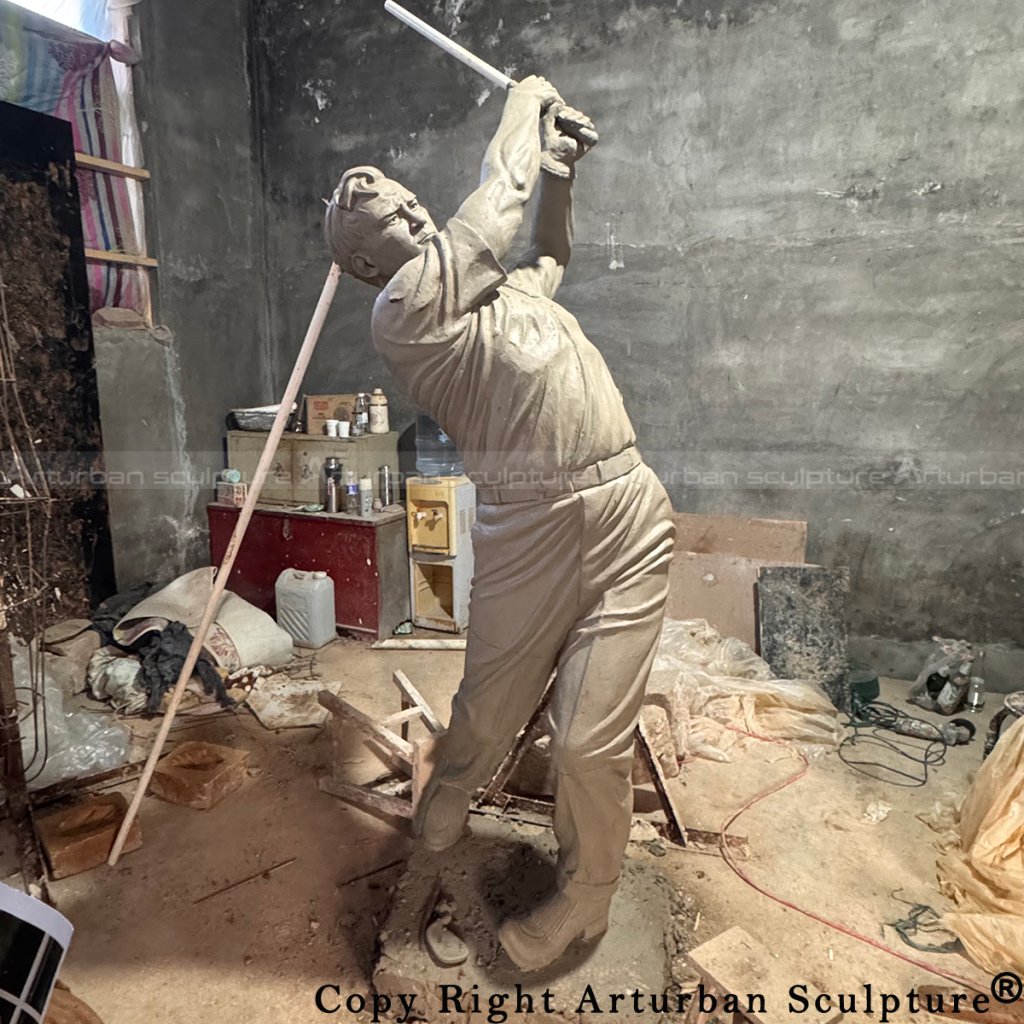 Clay Mold of Arnold Palmer Sculpture