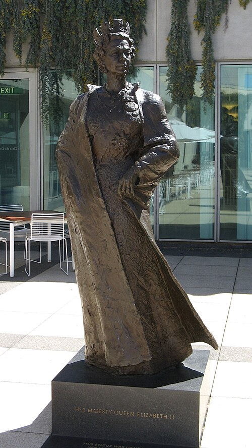 Statue of Queen Elizabeth II, Queen's Terrace, Parliament House, Canberra