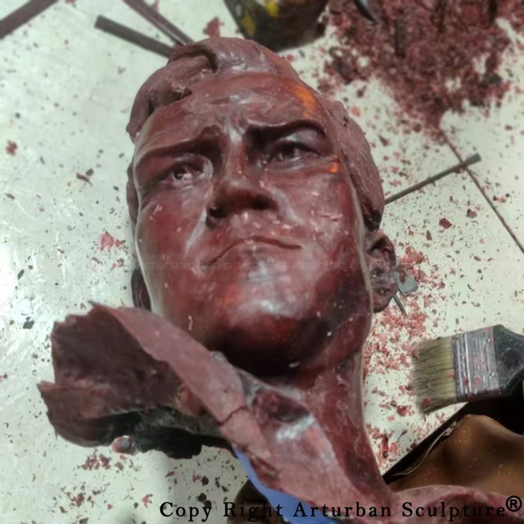 Wax Mold of bronze Arnold palmer statue' head