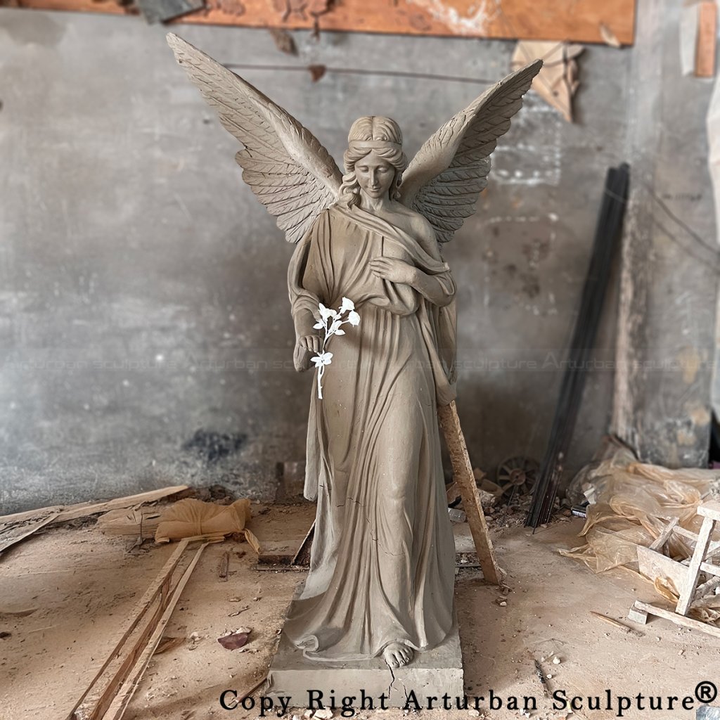 clay sculpting of Memorial Angel Statue