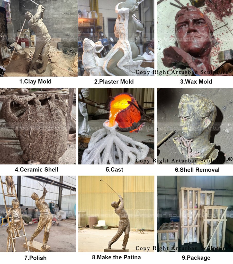 process of this Arnold Palmer bronze statue