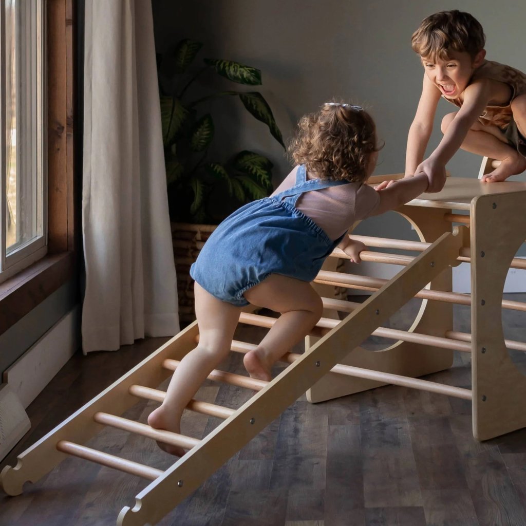 two Children on Ladder