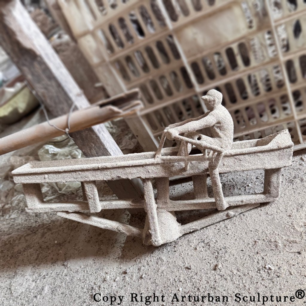 Ceramic shell mold for rowing sculpture casting
