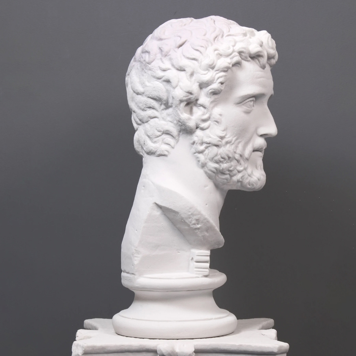 Antoninus Pius Bust showing defined beard and classical Roman features