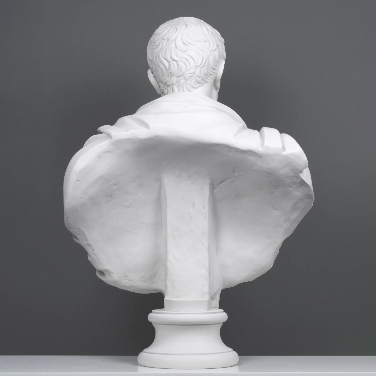 Back view of marble Julius Caesar Bust Sculpture