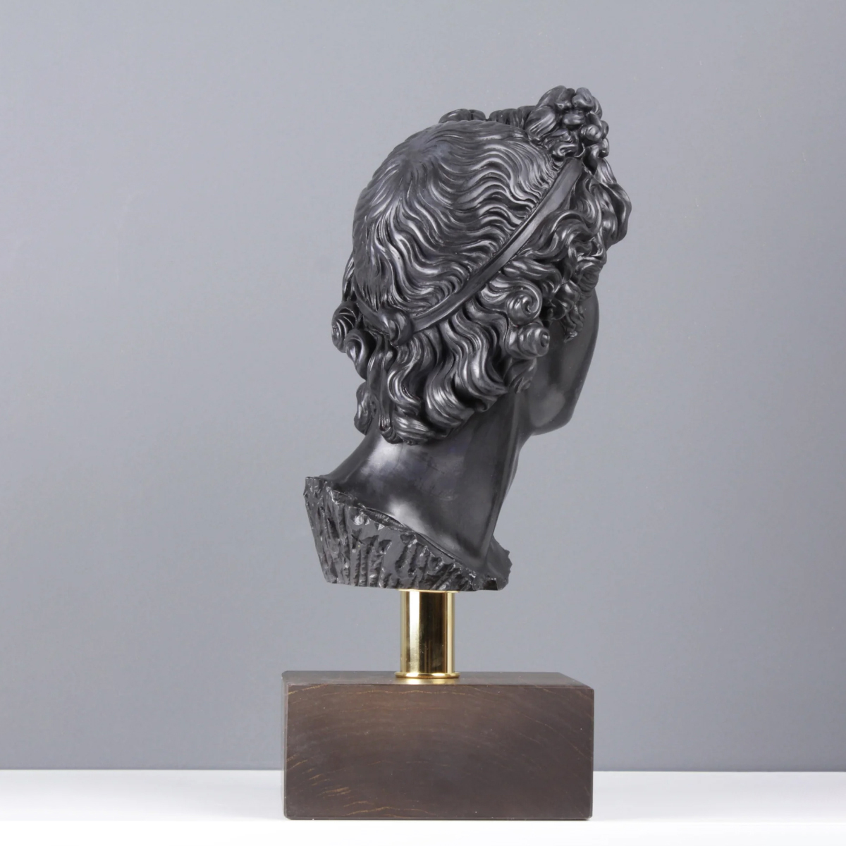 Back view of the bronze Apollo Statue Bust