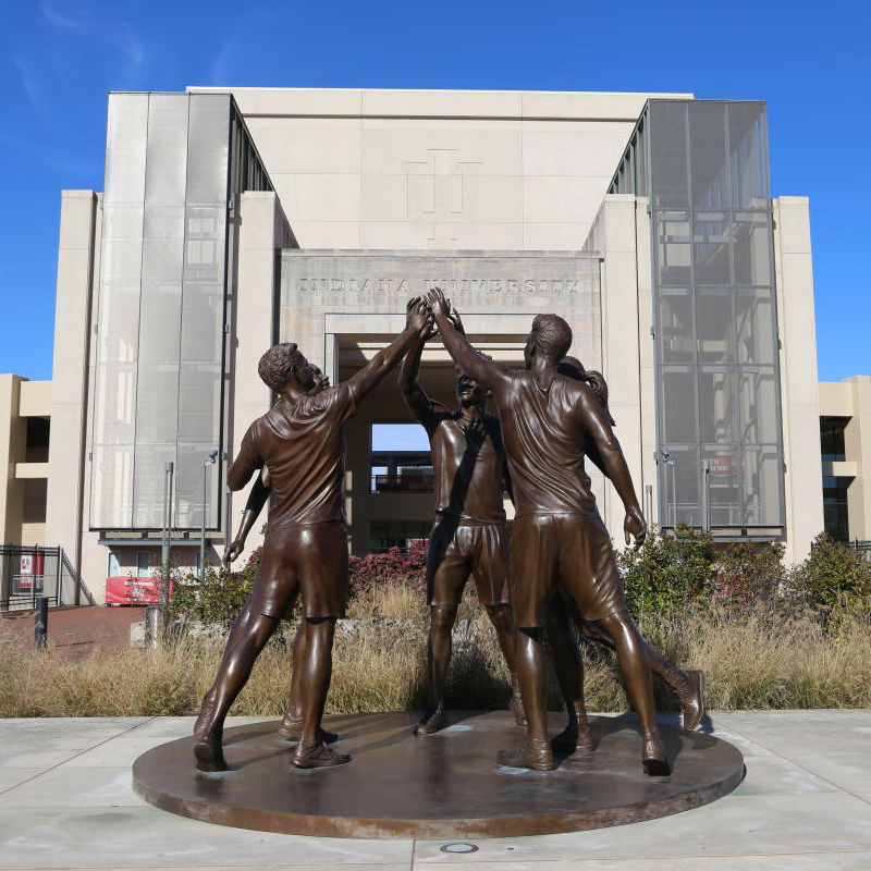 Bronze sports sculpture at Indiana University