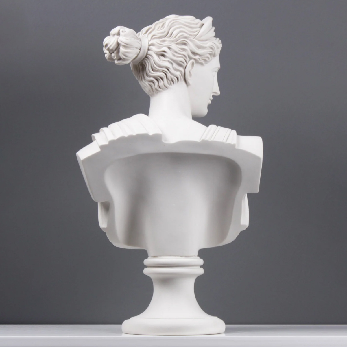 Diana Bust Sculpture with refined marble drapery