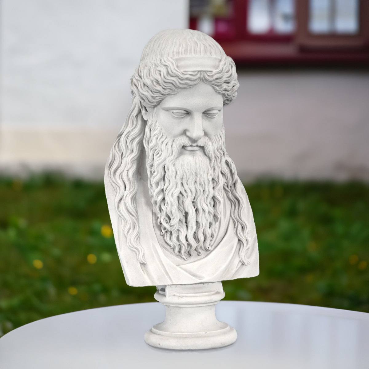 Dionysus Marble Bust, featuring classical Greek god Dionysus with intricate details
