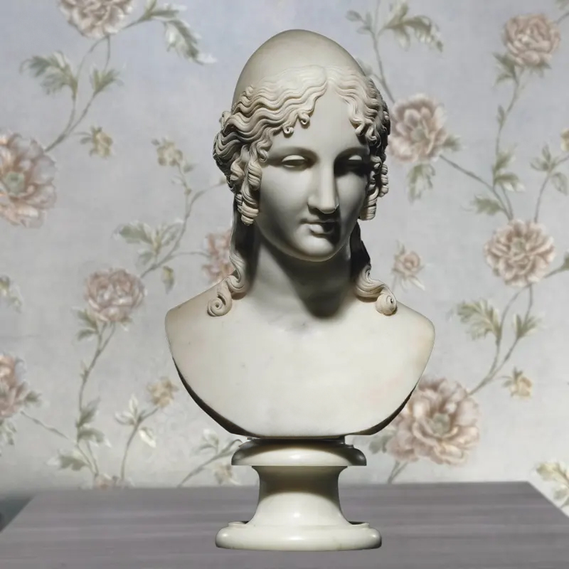 Elegant marble Helen of Troy Bust with serene expression