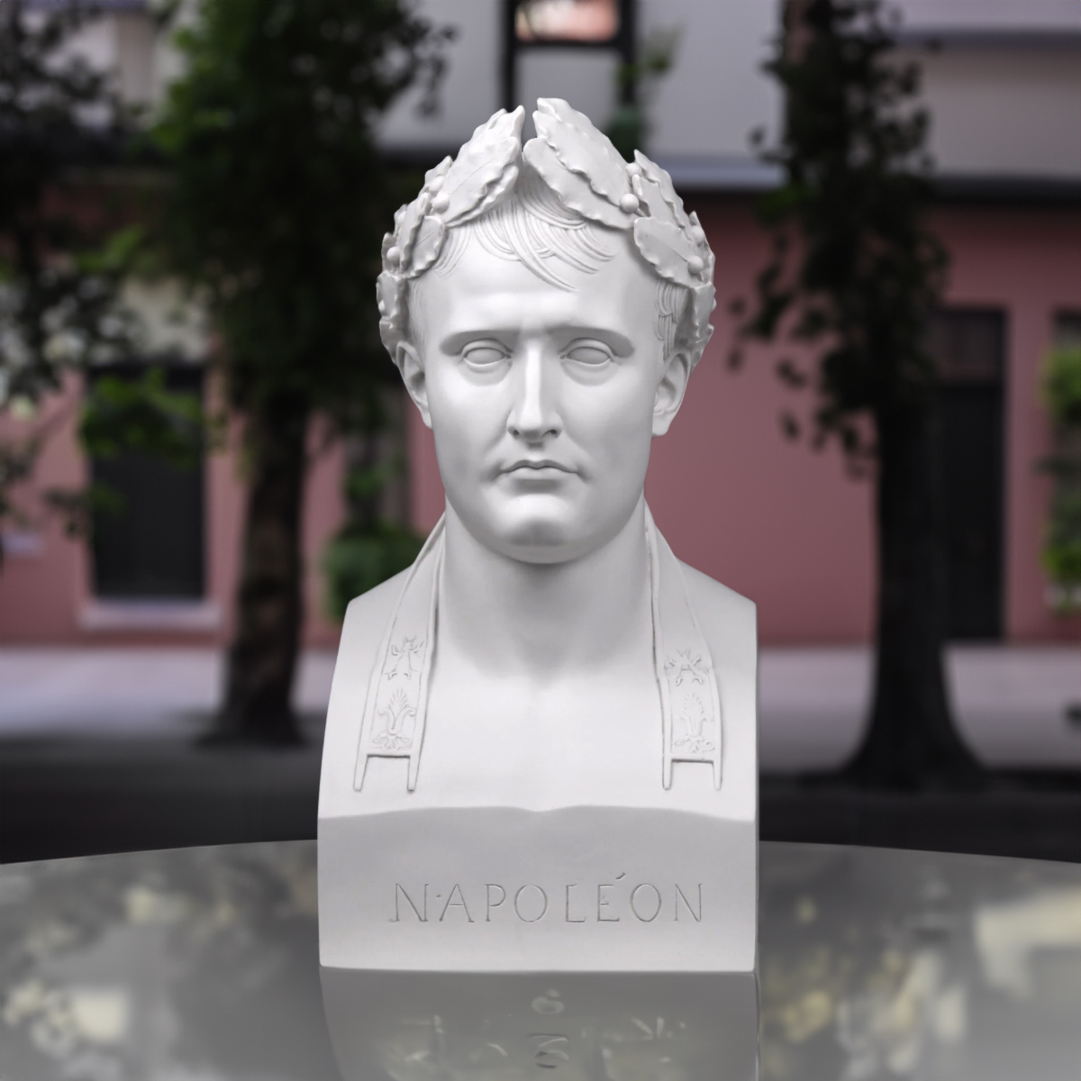 Front view of Empire Bust marble sculpture depicting Napoleon as Caesar