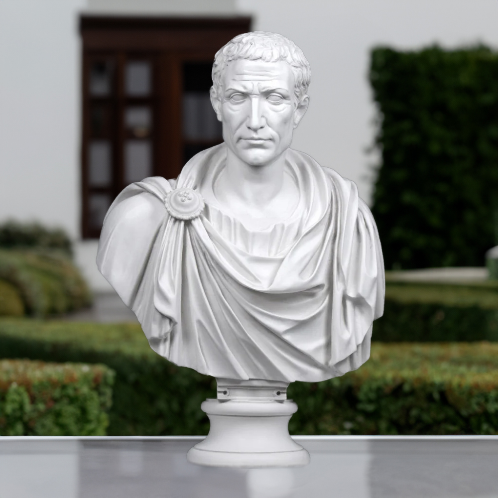 Front view of Julius Caesar Bust marble Sculpture